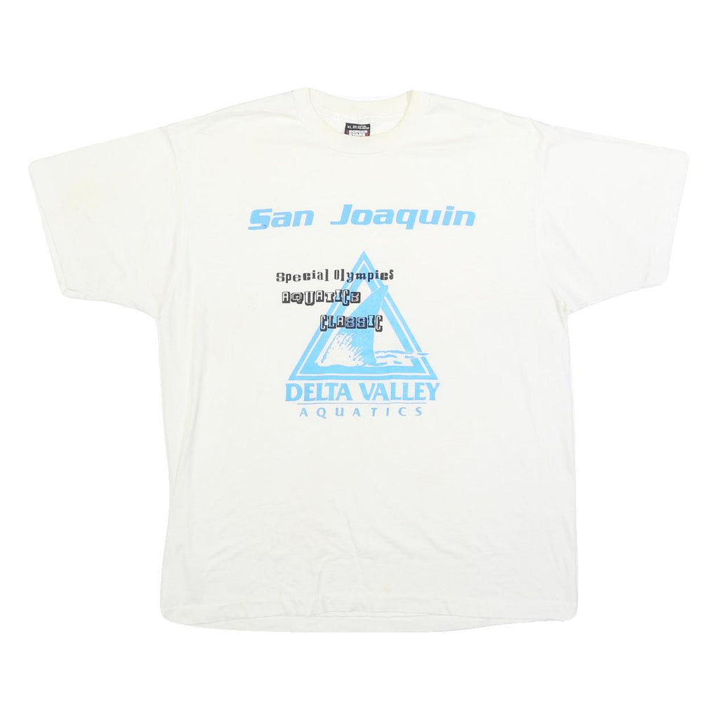 SCREEN STARS BEST Mens White San Joaquin Aquatics Classic XL Short Sleeve Crew
