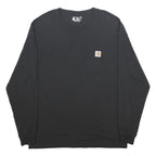 CARHARTT Mens Black Pocket T-Shirt M Long Sleeve Crew Neck Workwear Casual