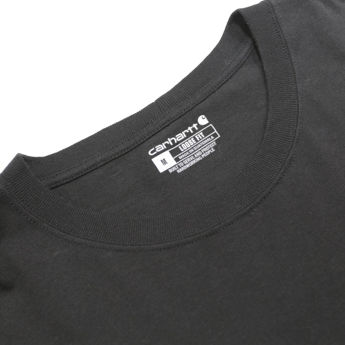 CARHARTT Mens Black Pocket T-Shirt M Long Sleeve Crew Neck Workwear Casual