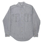Mens Denim Shirt Grey Long Sleeve M