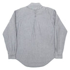 Mens Denim Shirt Grey Long Sleeve M