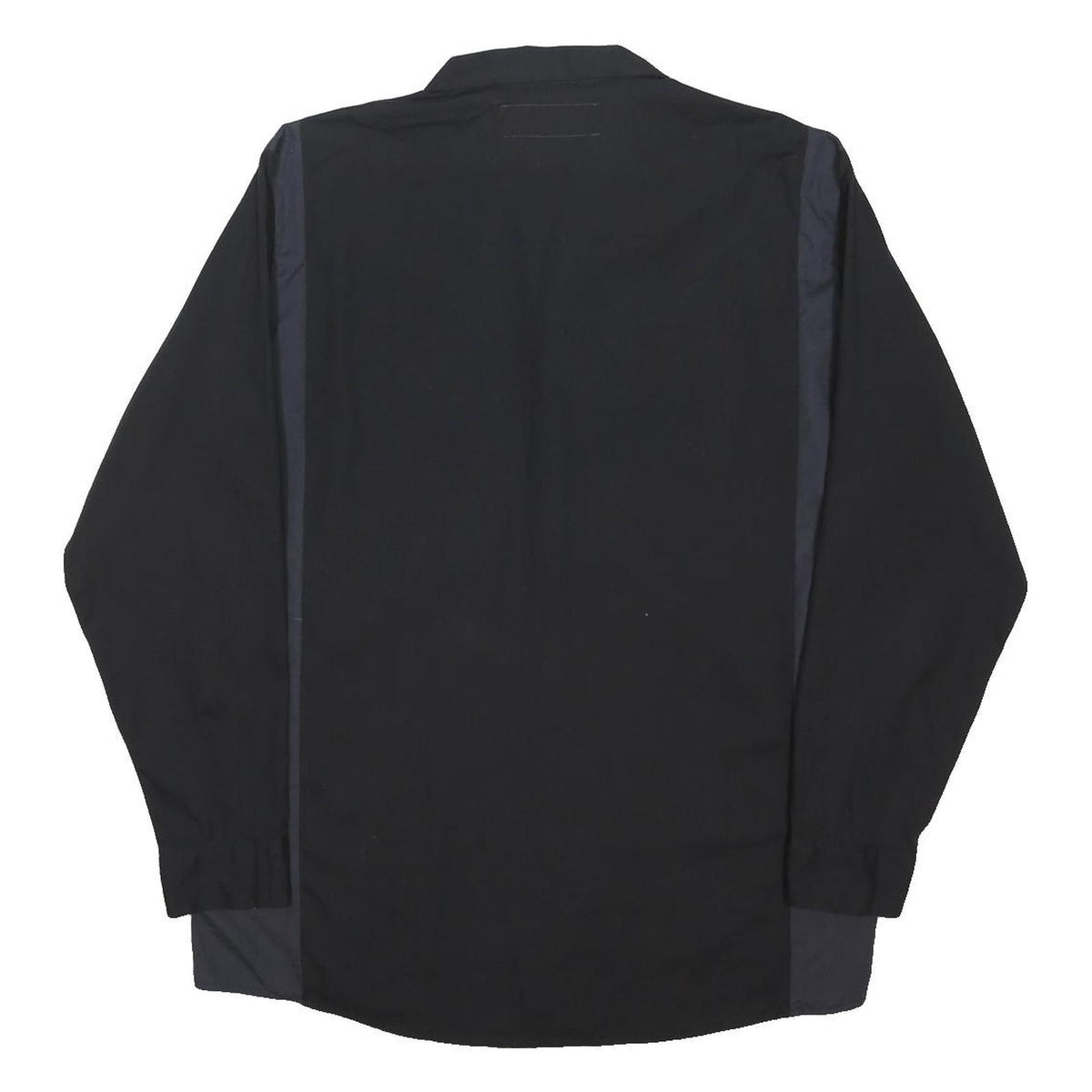 DICKIES Mens Black & Grey Work Shirt L Long Sleeve Button-Up Polyester Blend