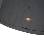 DICKIES Mens Black & Grey Work Shirt L Long Sleeve Button-Up Polyester Blend