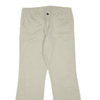 DICKIES Womens Cotton Blend Cream Regular Wide-Leg Trousers W32 L30 Casual