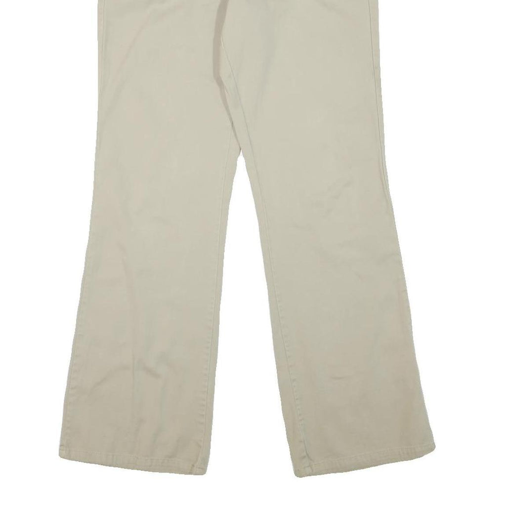 DICKIES Womens Cotton Blend Cream Regular Wide-Leg Trousers W32 L30 Casual