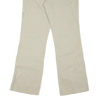 DICKIES Womens Cotton Blend Cream Regular Wide-Leg Trousers W32 L30 Casual