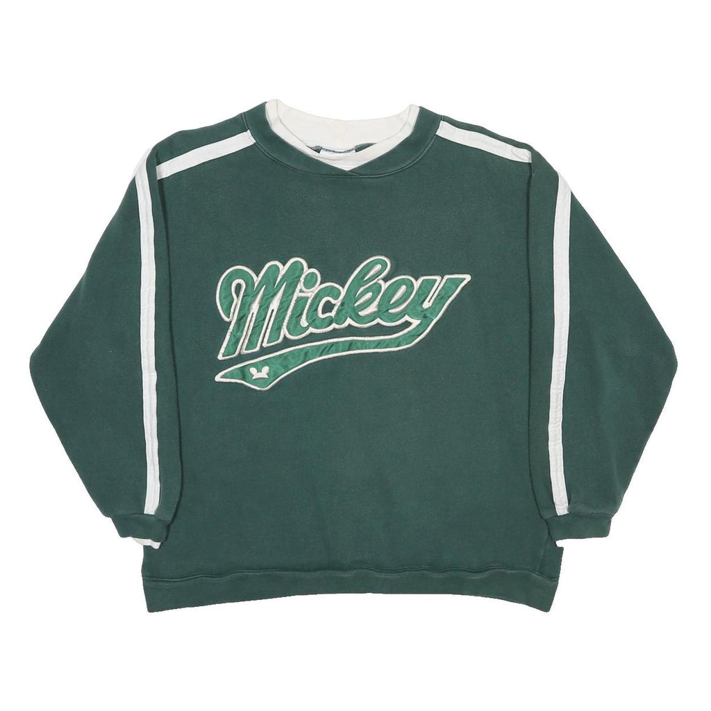 MICKEY & CO. Girls Green & White Crew Neck L Sweatshirt Cotton Blend