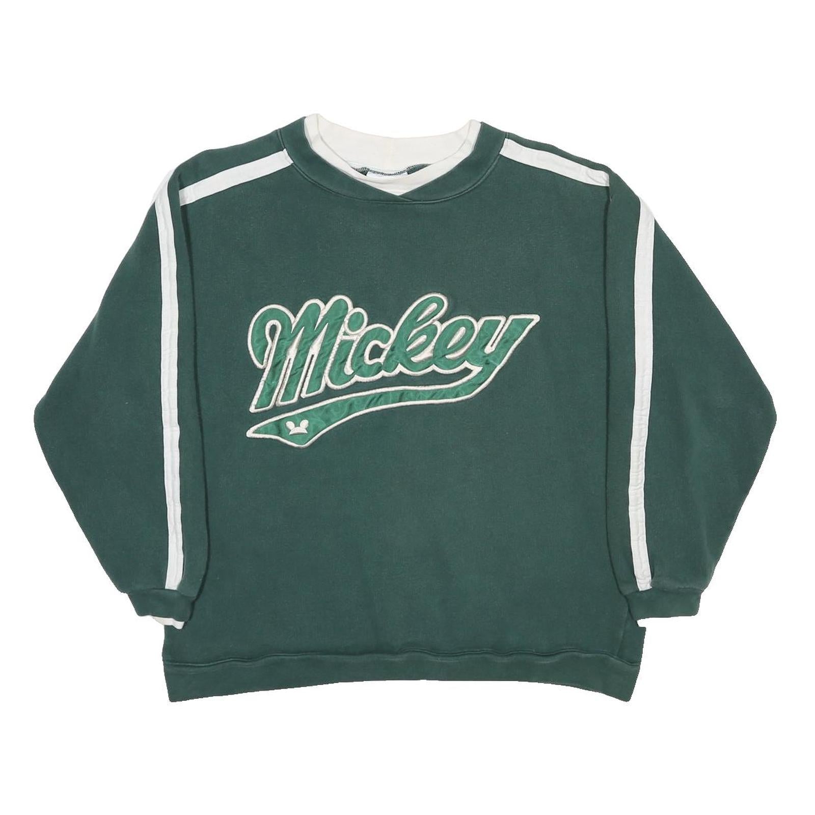 MICKEY & CO. Girls Green & White Crew Neck L Sweatshirt Cotton Blend