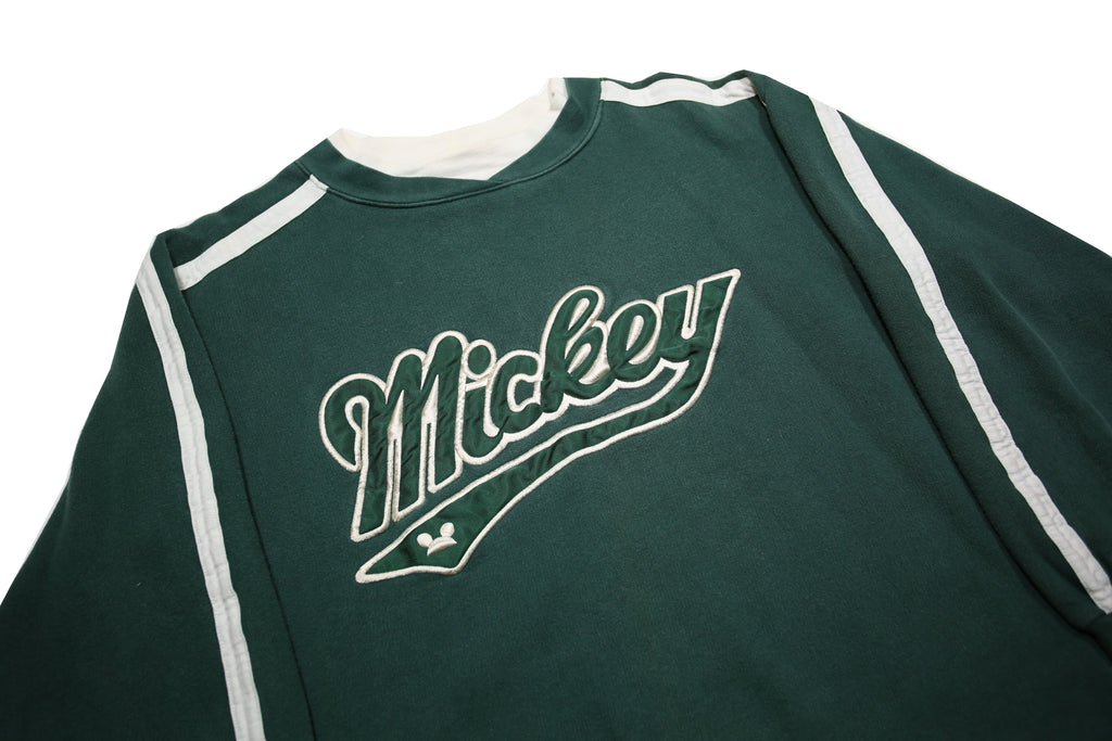 MICKEY & CO. Girls Green & White Crew Neck L Sweatshirt Cotton Blend