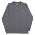 DICKIES Mens Grey Long Sleeve T-Shirt Crew Neck Cotton Blend Pocket M Casual