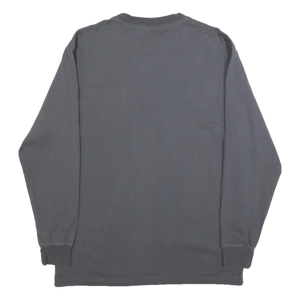DICKIES Mens Grey Long Sleeve T-Shirt Crew Neck Cotton Blend Pocket M Casual