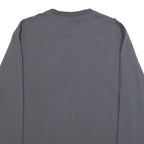 DICKIES Mens Grey Long Sleeve T-Shirt Crew Neck Cotton Blend Pocket M Casual