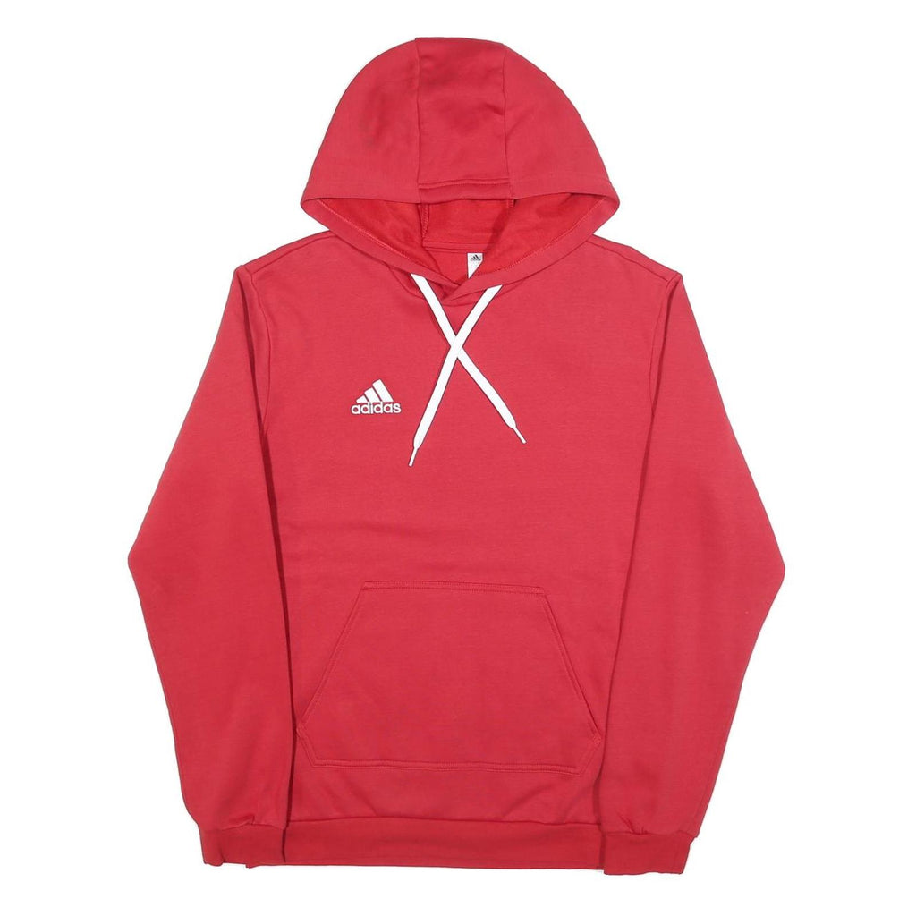 ADIDAS Mens Red Hoodie S Cotton Pullover Sports Casual Sweatshirt