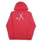 ADIDAS Mens Red Hoodie S Cotton Pullover Sports Casual Sweatshirt