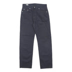 LACOSTE Mens Cotton Blend Navy Regular Straight Trousers W33 L30 Classic Zip