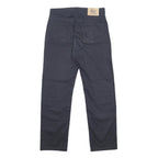 LACOSTE Mens Cotton Blend Navy Regular Straight Trousers W33 L30 Classic Zip