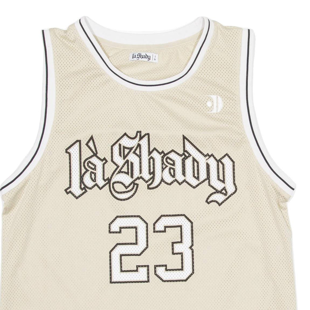 LA SHADY Womens Jersey Beige Sleeveless USA S