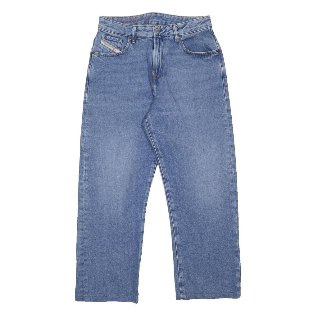 DIESEL Womens Relaxed Blue Cotton Denim W30 L26 Zip Jeans Straight Leg