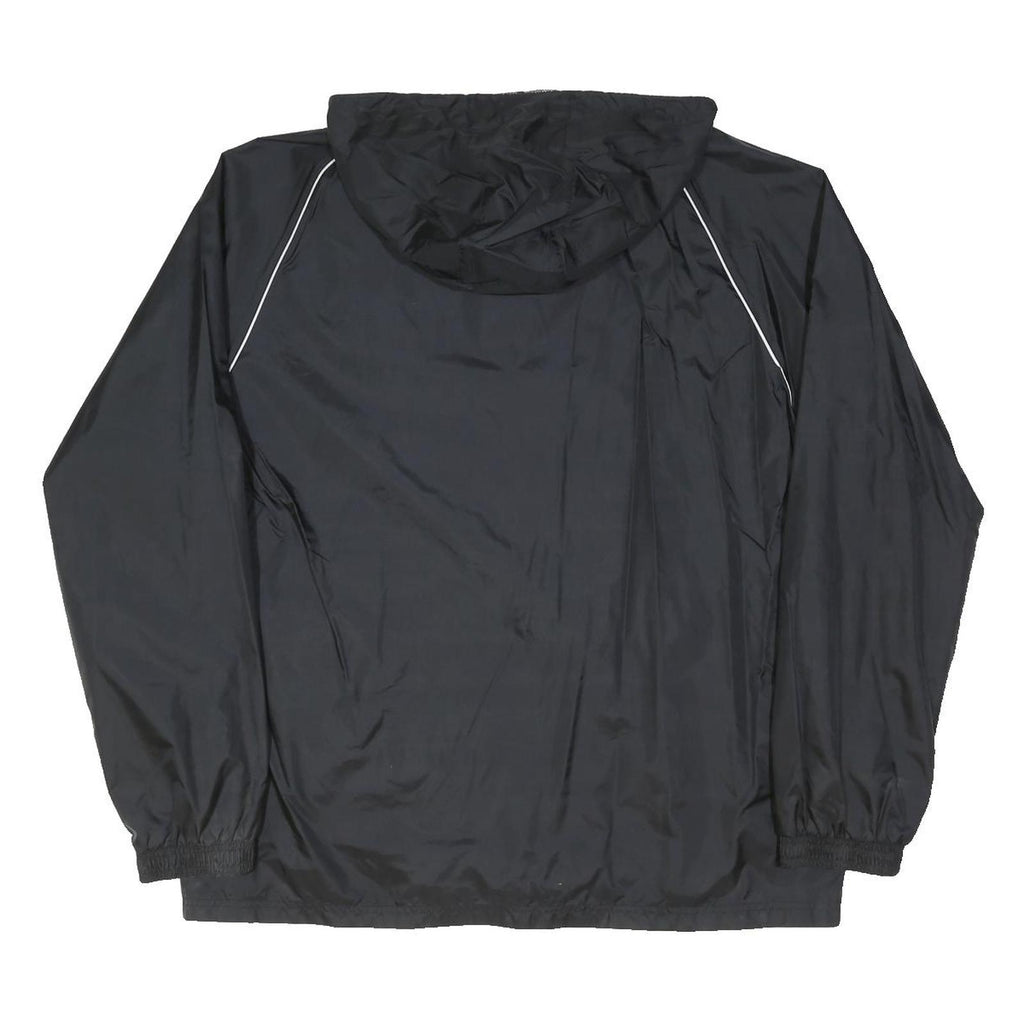 ADIDAS Mens Black Zip Hooded Sports Jacket XL Polyester Plain Lightweight