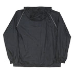 ADIDAS Mens Black Zip Hooded Sports Jacket XL Polyester Plain Lightweight