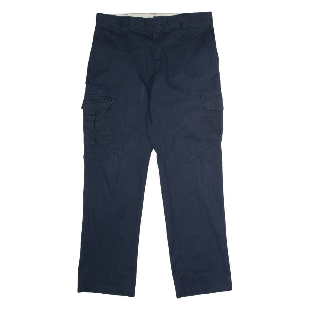 DICKIES Flex Workwear Cargo Mens Trousers Blue Regular Straight W36 L34