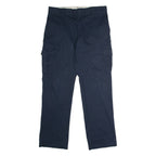 DICKIES Flex Workwear Cargo Mens Trousers Blue Regular Straight W36 L34