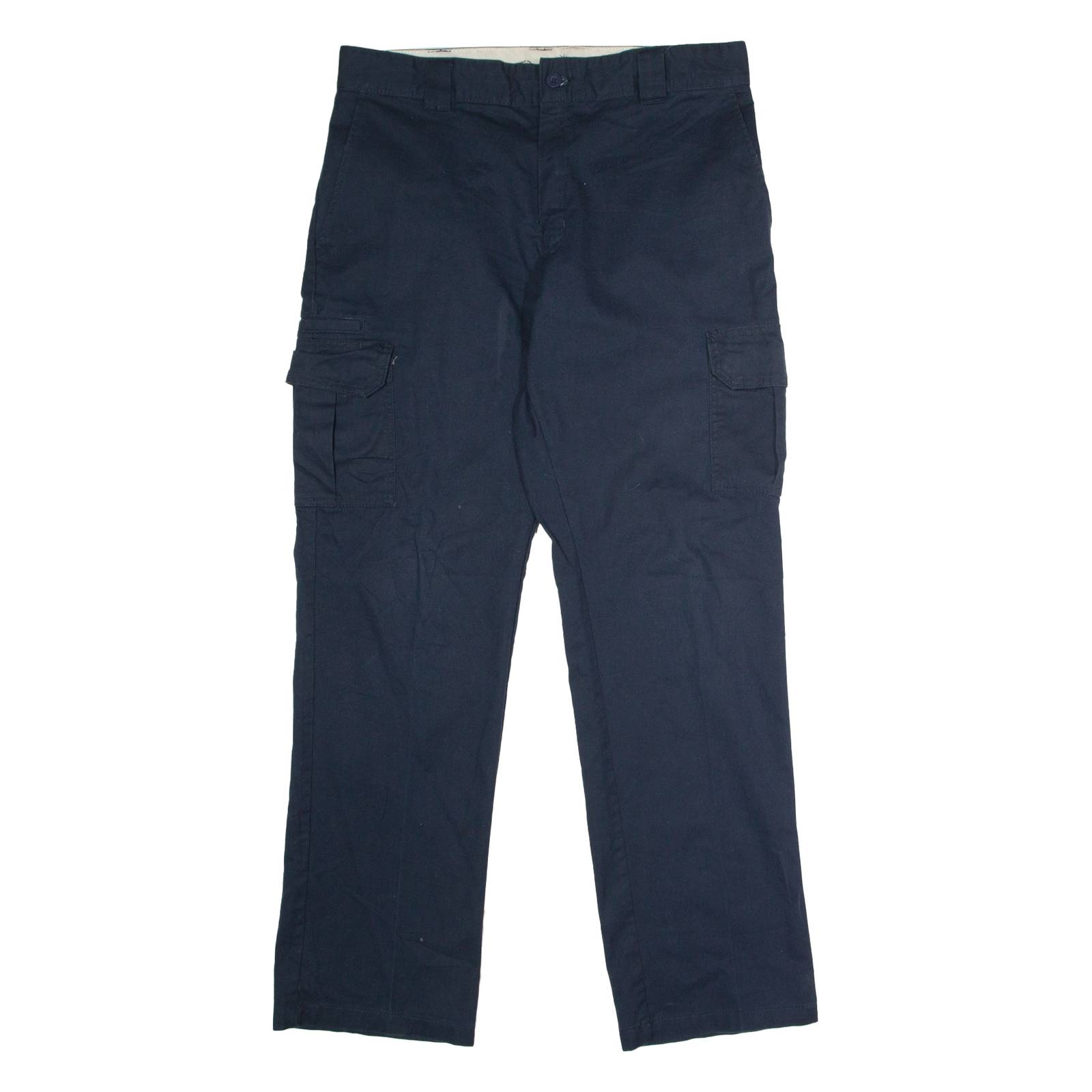 DICKIES Flex Workwear Cargo Mens Trousers Blue Regular Straight W36 L34