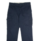 DICKIES Flex Workwear Cargo Mens Trousers Blue Regular Straight W36 L34