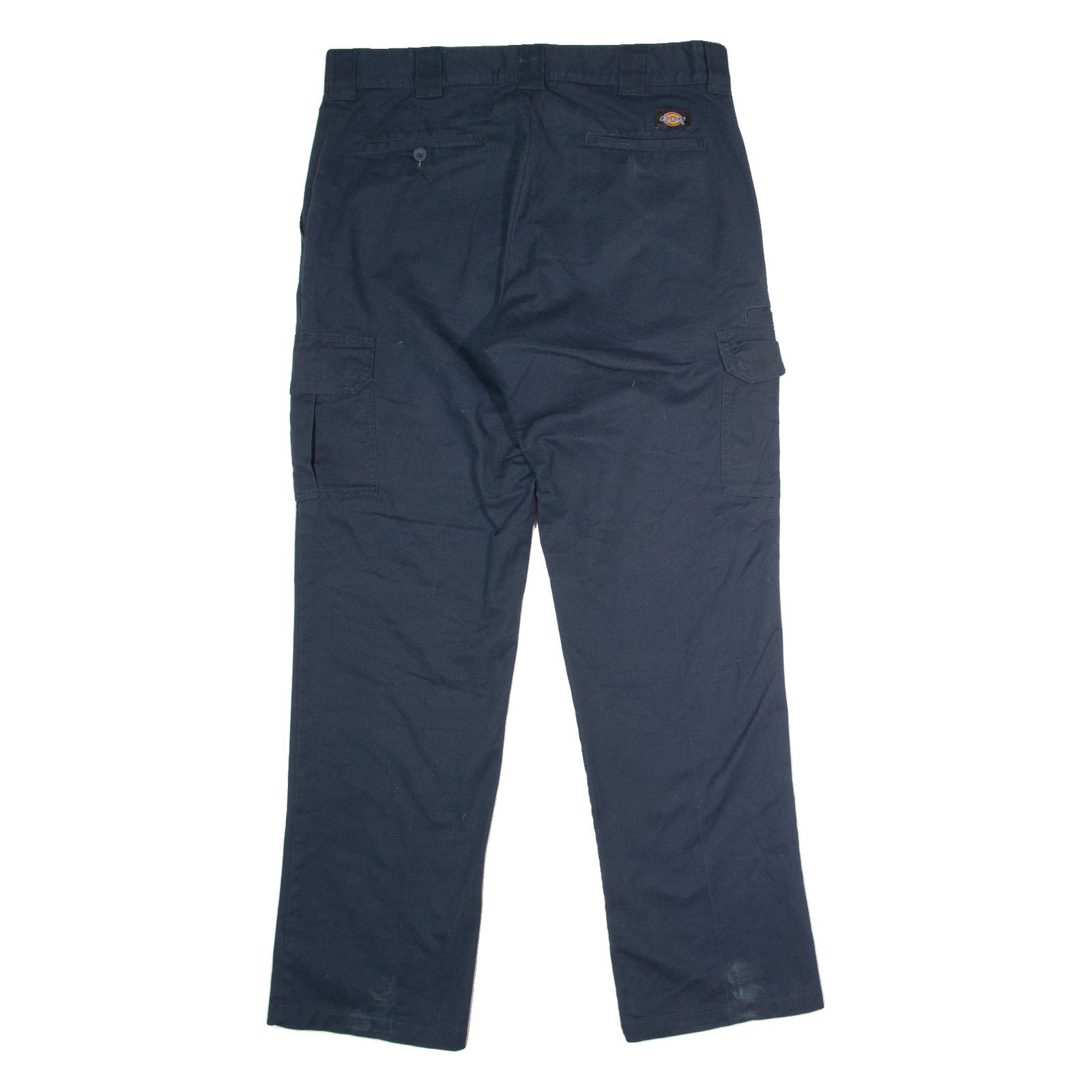 DICKIES Flex Workwear Cargo Mens Trousers Blue Regular Straight W36 L34