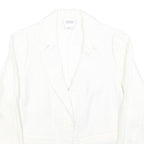 SONIA RYKIEL Womens White Linen Button Jacket S Plain Elegant Classic Tailored