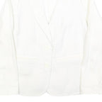 SONIA RYKIEL Womens White Linen Button Jacket S Plain Elegant Classic Tailored