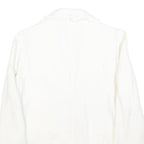 SONIA RYKIEL Womens White Linen Button Jacket S Plain Elegant Classic Tailored