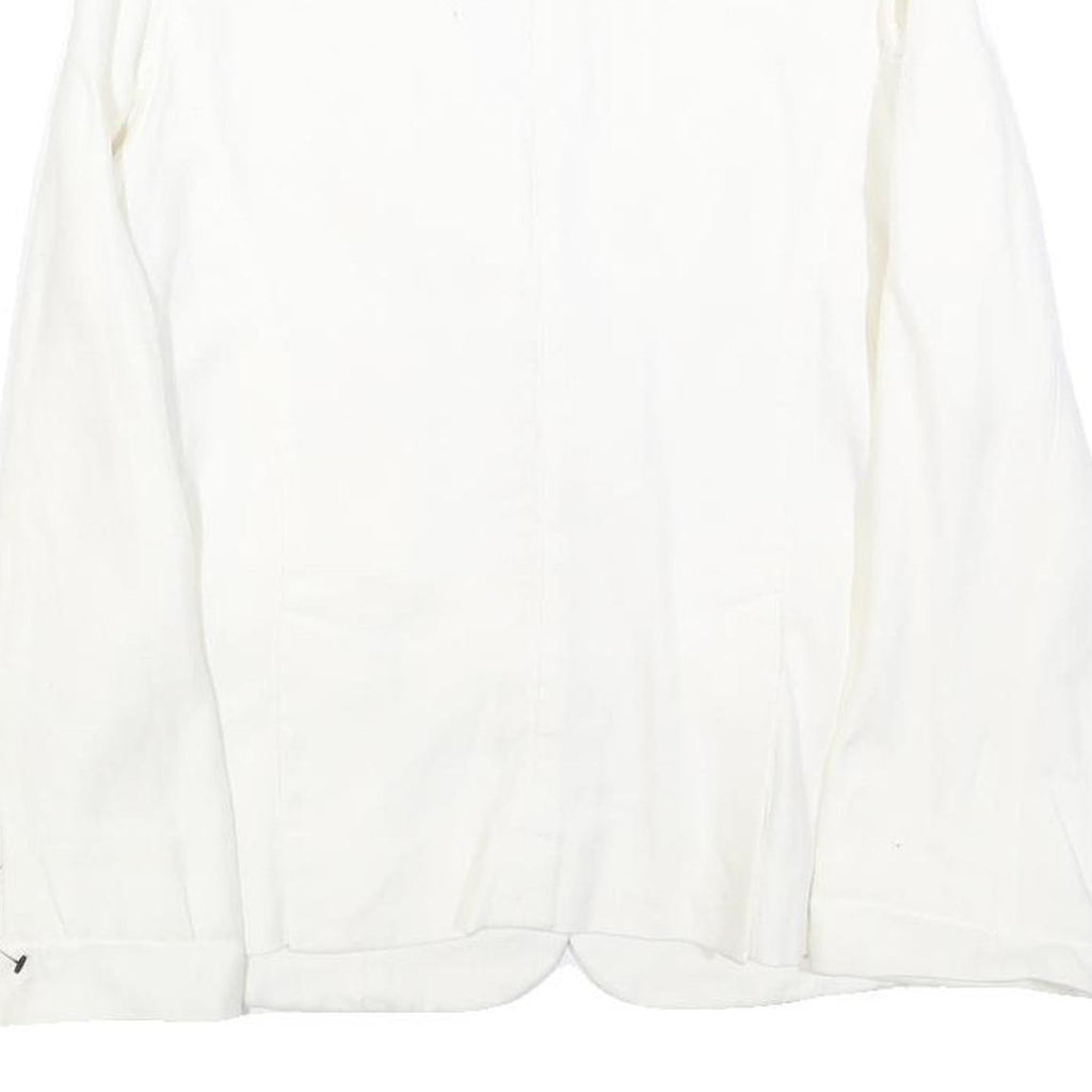 SONIA RYKIEL Womens White Linen Button Jacket S Plain Elegant Classic Tailored