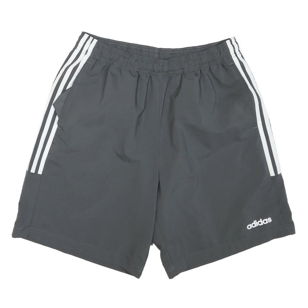ADIDAS Mens Shorts Grey Casual L W30 Polyester Blend Elastic Waistband