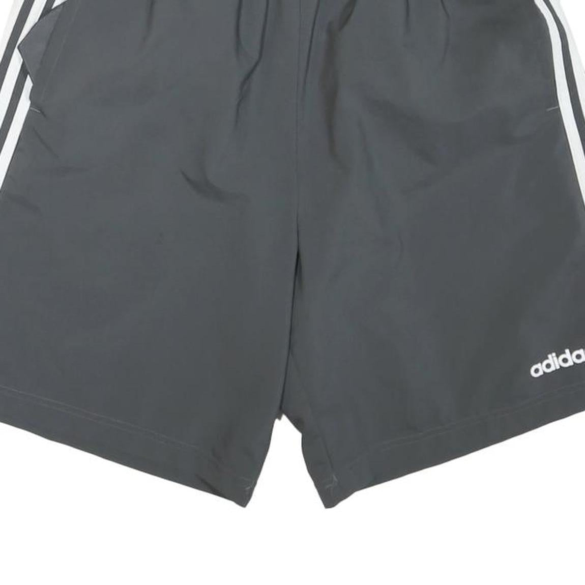 ADIDAS Mens Shorts Grey Casual L W30 Polyester Blend Elastic Waistband