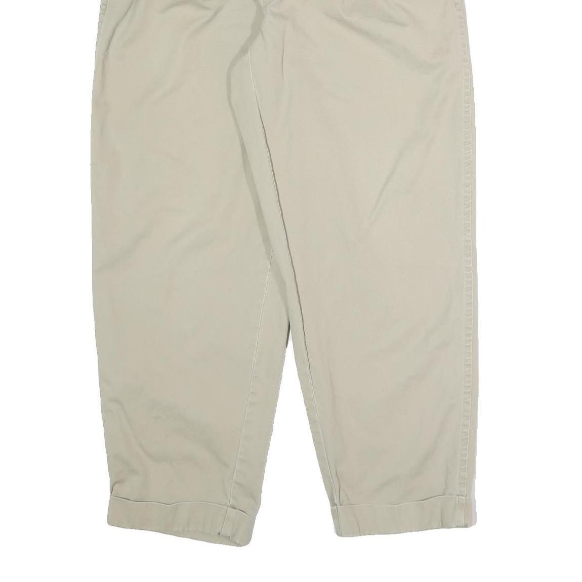 NAUTICA Mens Cotton Blend Beige Relaxed Straight Trousers W32 L28 Classic Fit