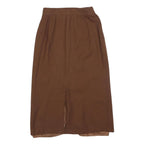 PAULINE Womens Brown Wool Pencil Knee Length Skirt XS Elegant Classic