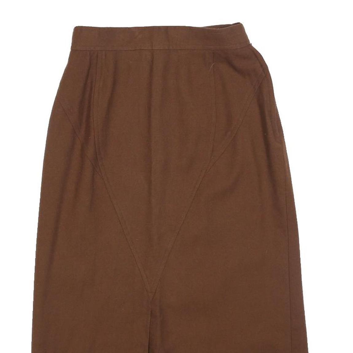 PAULINE Womens Brown Wool Pencil Knee Length Skirt XS Elegant Classic