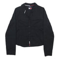 TOMMY JEANS Womens Black Button Shirt Long Sleeve Collared Cotton Blend L