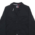 TOMMY JEANS Womens Black Button Shirt Long Sleeve Collared Cotton Blend L