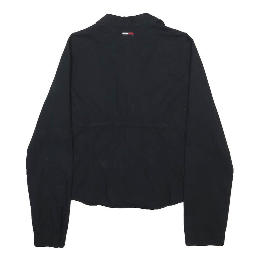 TOMMY JEANS Womens Black Button Shirt Long Sleeve Collared Cotton Blend L