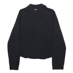 TOMMY JEANS Womens Black Button Shirt Long Sleeve Collared Cotton Blend L