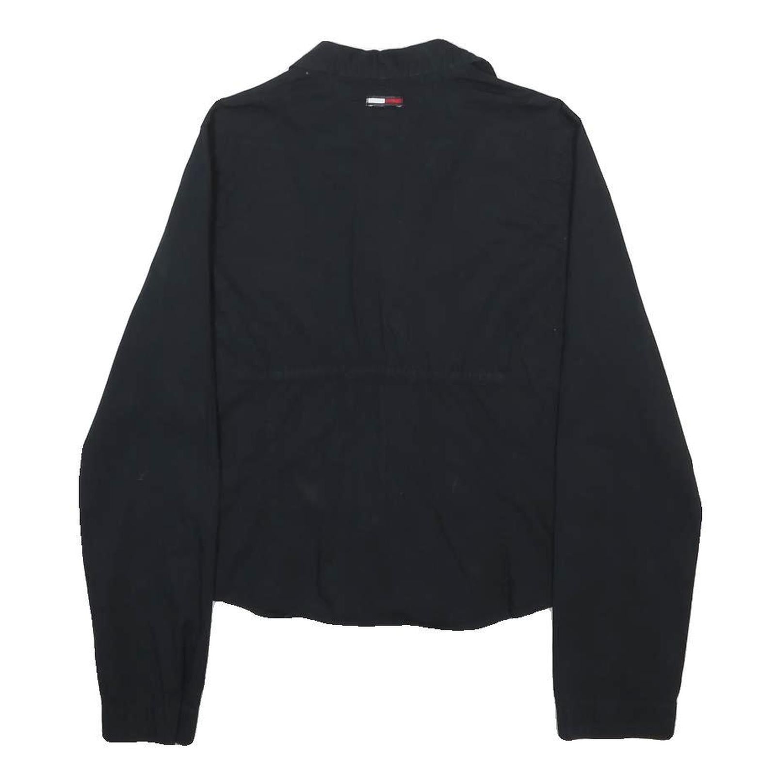 TOMMY JEANS Womens Black Button Shirt Long Sleeve Collared Cotton Blend L