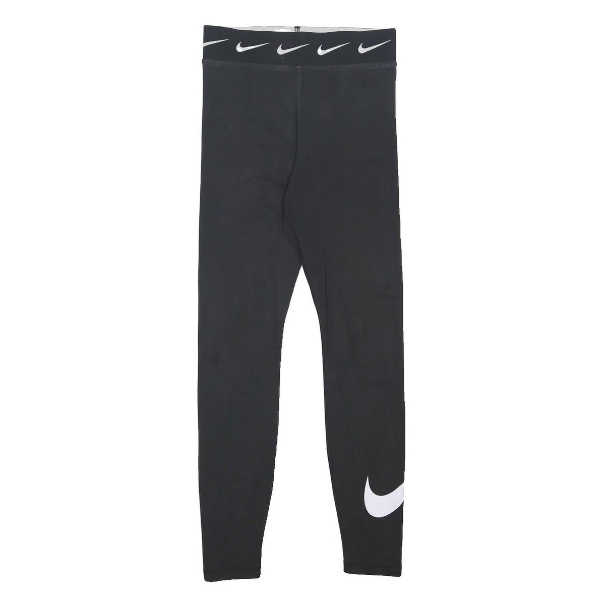 NIKE Womens Leggings Black Slim Tapered S W26 Cotton Blend Drawstring