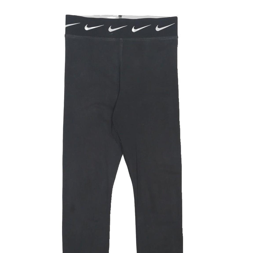 NIKE Womens Leggings Black Slim Tapered S W26 Cotton Blend Drawstring