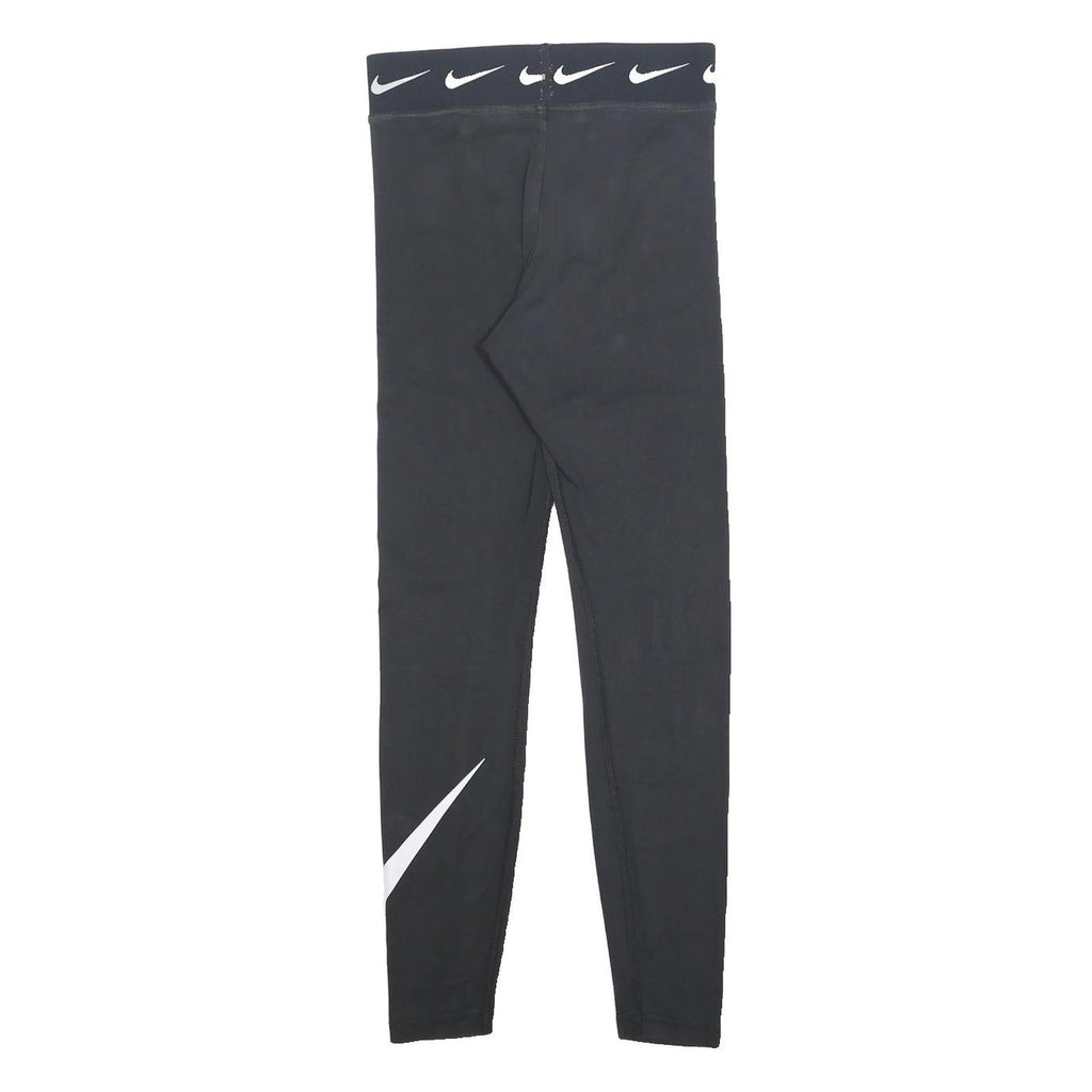NIKE Womens Leggings Black Slim Tapered S W26 Cotton Blend Drawstring