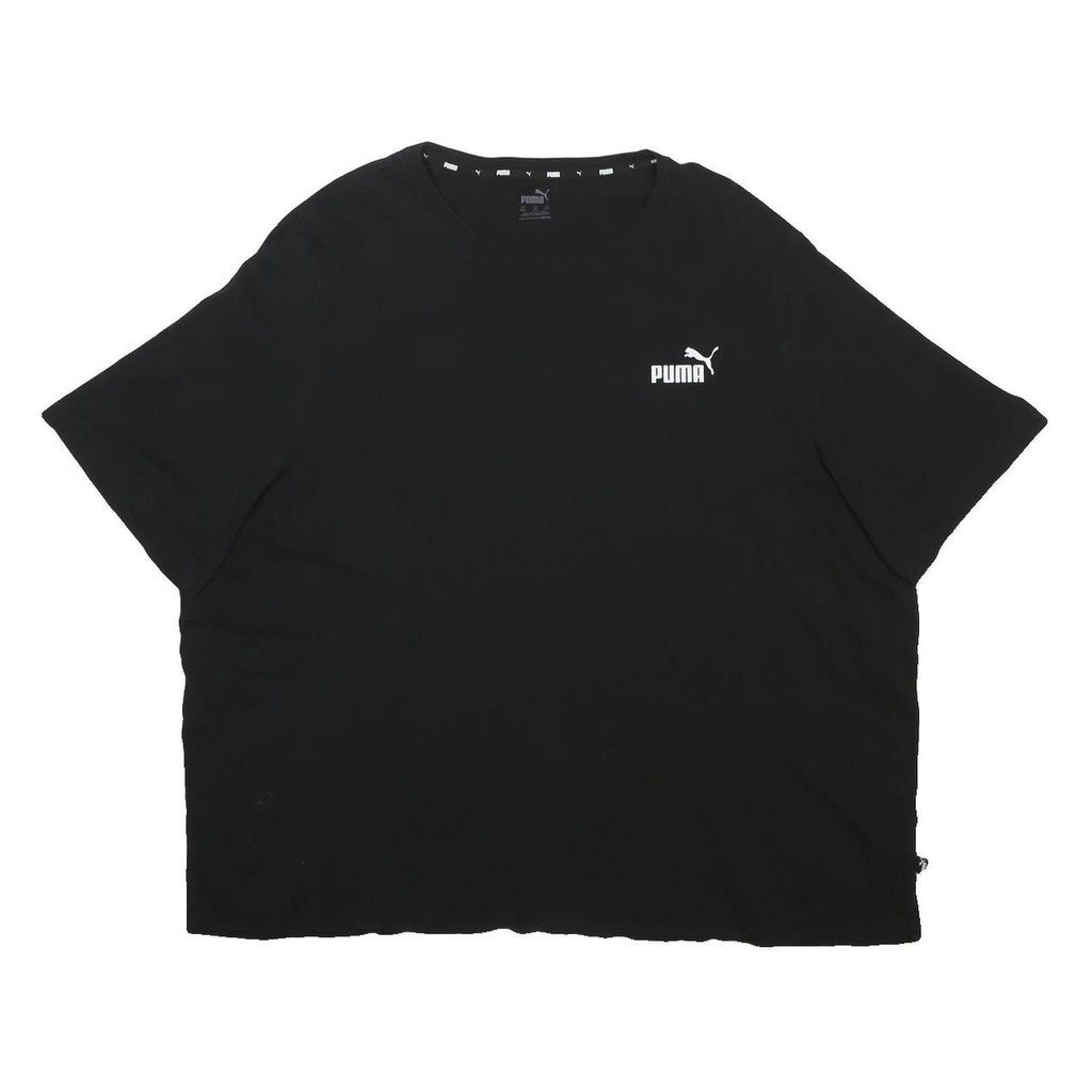 PUMA Mens Black Cotton Blend T-Shirt 4XL Short Sleeve Crew Neck Logo Print