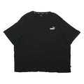 PUMA Mens Black Cotton Blend T-Shirt 4XL Short Sleeve Crew Neck Logo Print