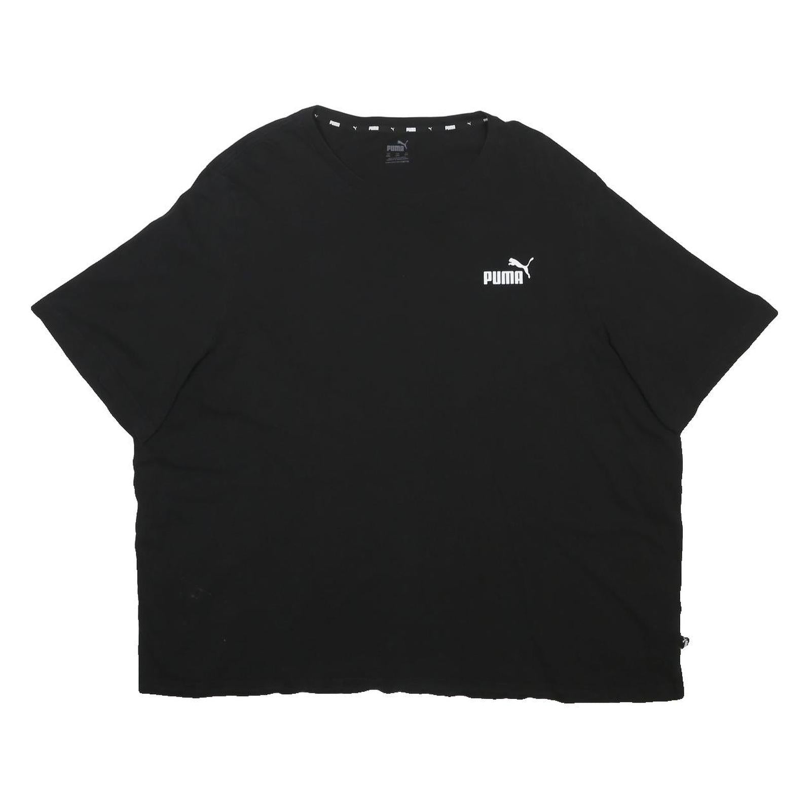 PUMA Mens Black Cotton Blend T-Shirt 4XL Short Sleeve Crew Neck Logo Print