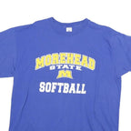 RUSSELL ATHLETIC Mens Blue Morehead State Softball T-Shirt XL Short Sleeve Crew